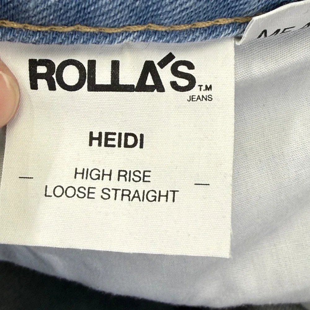 Rollas Heidi Loose Straight High Rise Distressed Jeans Jean Holic 14208 Size 31‎